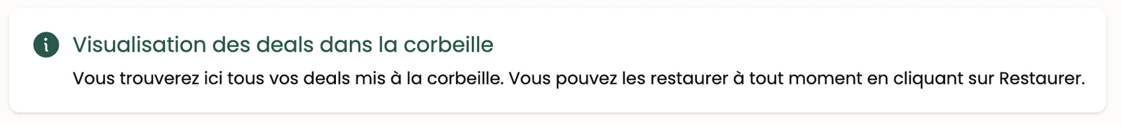 Le bandeau de la corbeille