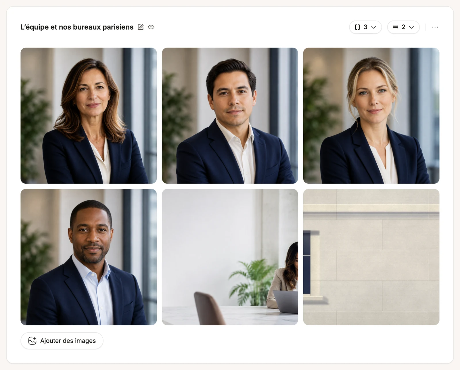 Le bloc Image gallery