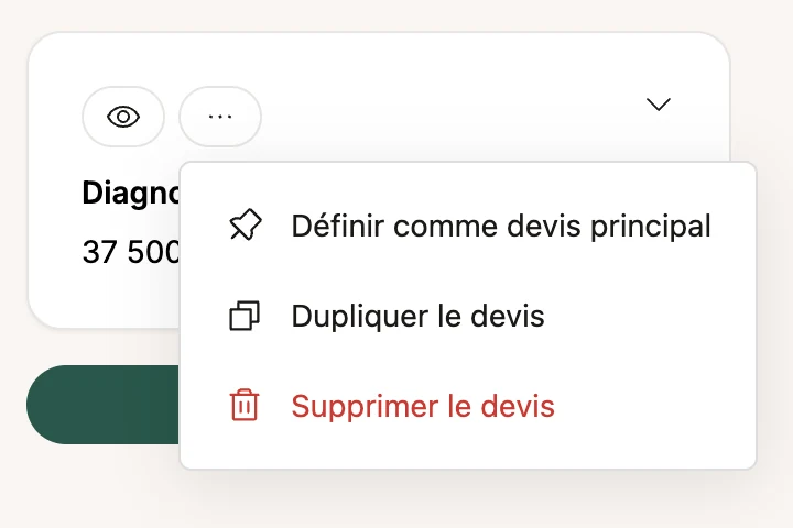 Le menu ⋯ d'une proposition