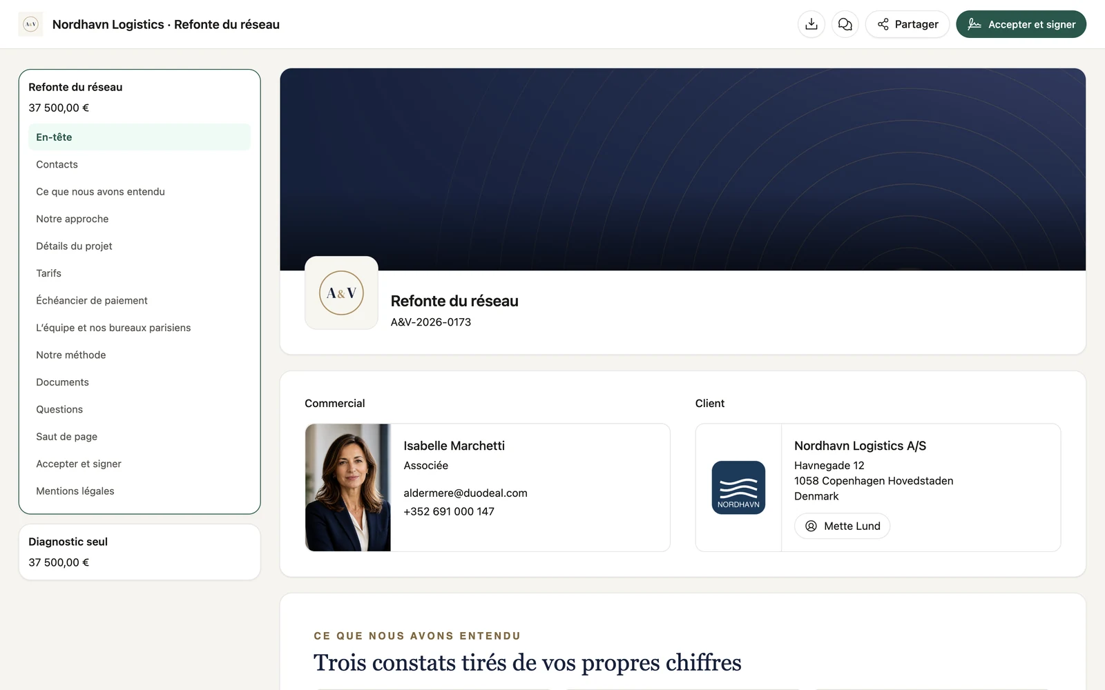 La page de vente vue par le client