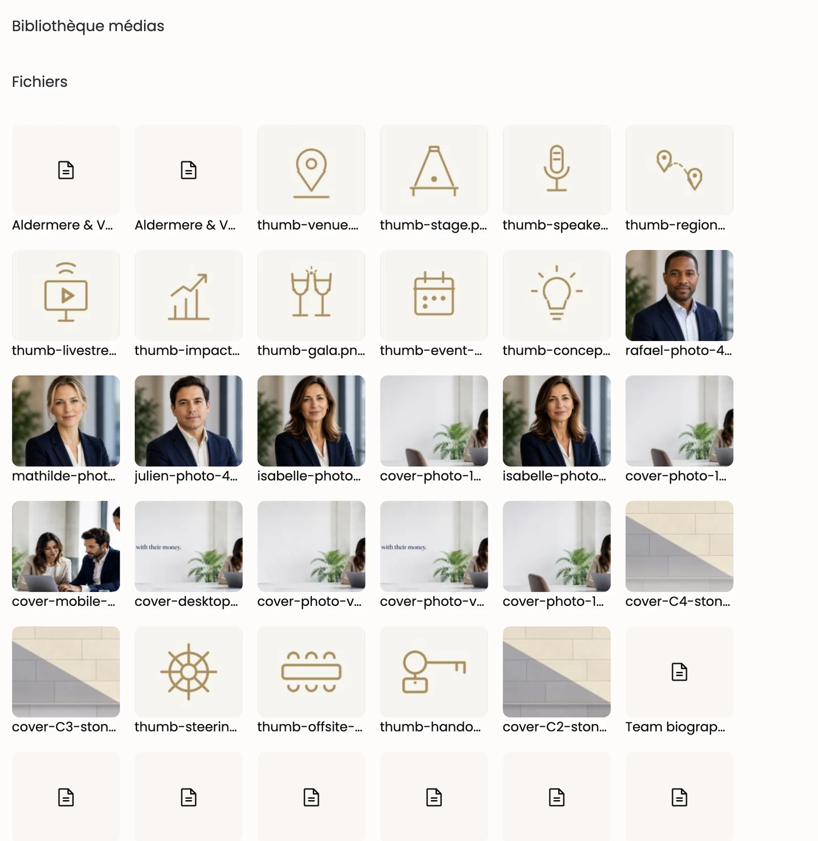 La page Media Library