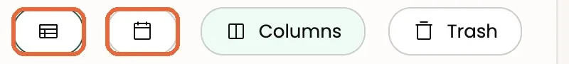 The List / Calendar buttons