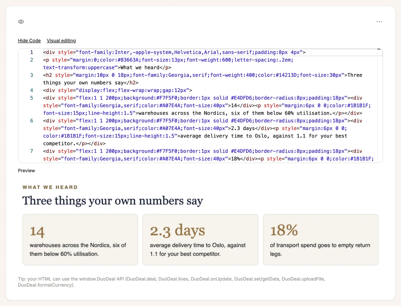 The "Show Code" mode
