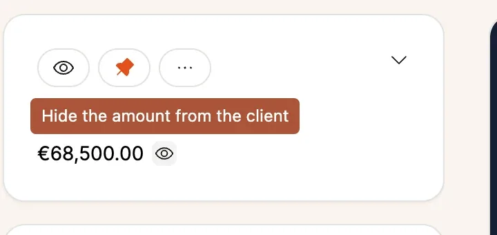 Hiding a proposal's amount from the client