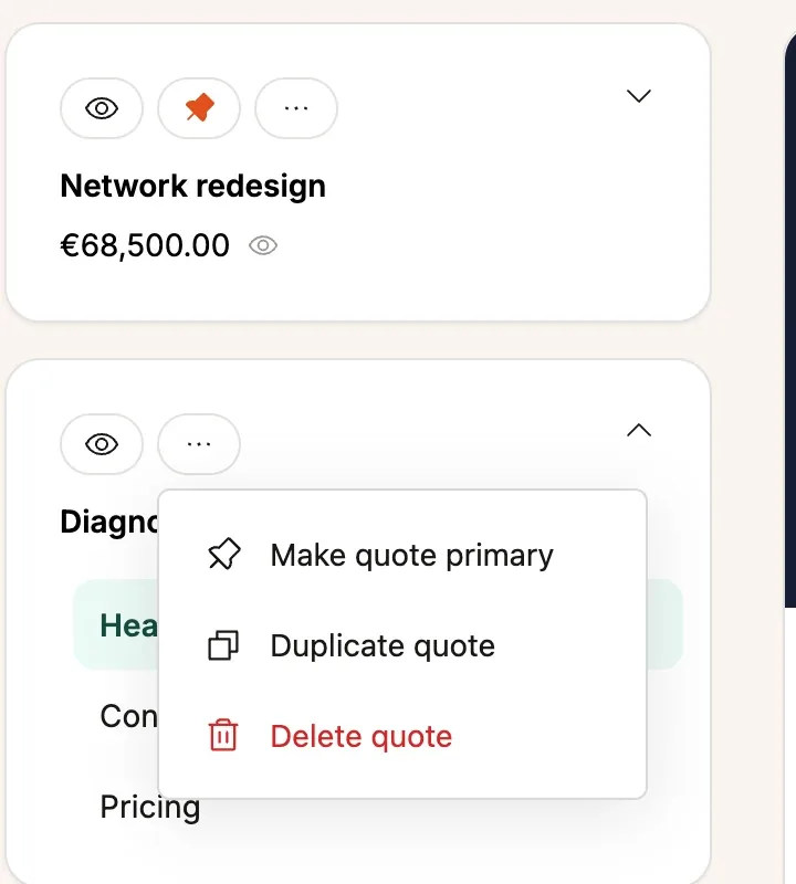 A proposal's ⋯ menu
