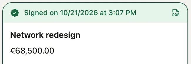 The "Signed on" banner in the outline