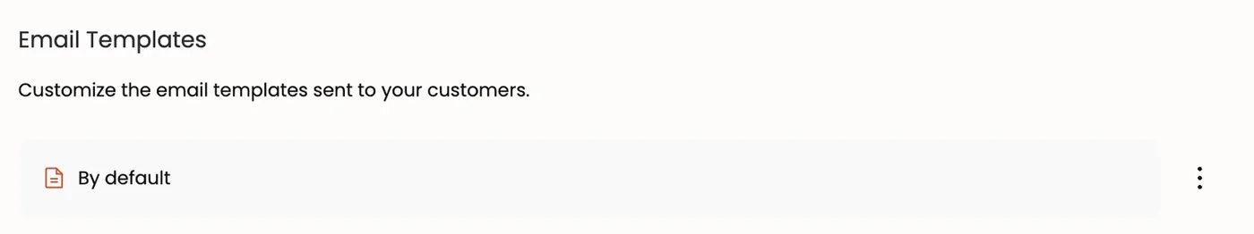 The Email Templates page
