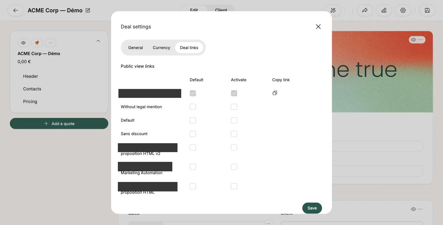 Envoi d'une proposition par email depuis Duodeal