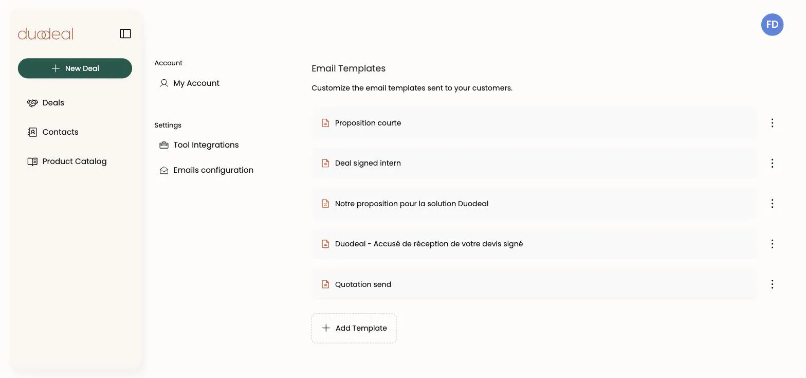 Page Intégrations